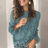2021 Summer Cross-border Amazon, wish, Europe and America, ebay's new flared sleeve, long-sleeved, lace cutout dress for women Specification image